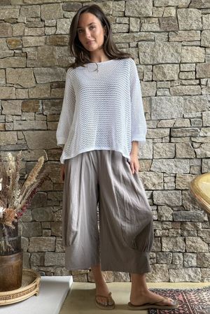 Conrad Grunge Loose Cotton Knit White  Pre order due 1 week 